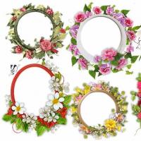 Frames with flowers for girls on a transparent background